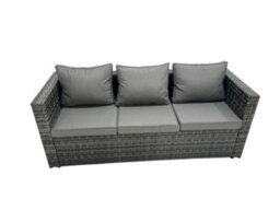 Fimous Outdoor Dining Table Sofa Armchair Set With Side Table Garden Furniture Set Dark Grey Mixed - thumbnail 4