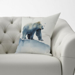 Warren Reed Designer Polar Bear Watercolour Cushions 60Cm X 60Cm - thumbnail 2