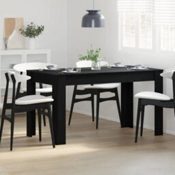 Vidaxl Dining Table Black Oak 140 X 74.5 X 76 Cm Poly Rattan - thumbnail 4