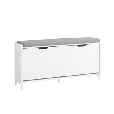 Sobuy Fsr151-L-W,shoe Bench With 2 Doors Functional,120X45X51.5White,w105Xd24Xh52 - image 1