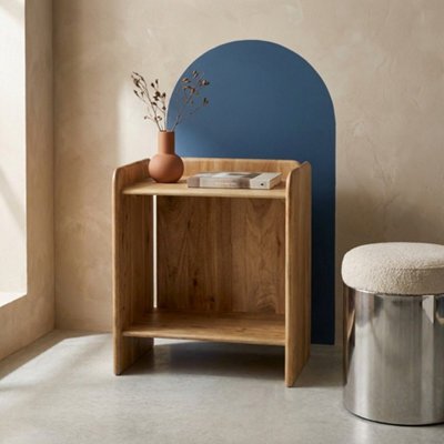 Sweeek - Exotic Acacia Wood Bedside Table With 2 Levels Natural 40X30X50 Cm - Tara - image 1