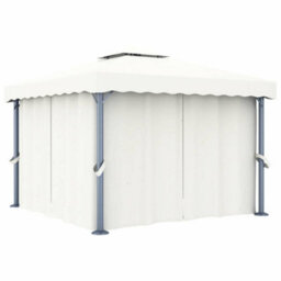 Walplus Gazebo With Curtain&led String Lights 3X3 M Cream White - thumbnail 3