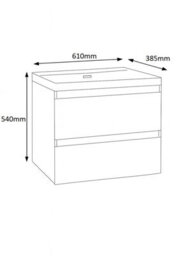 D Pro T Bathrooms 600mm Vanity Unit Gloss White Wall Hung Bathroom Cabinet With Soft Close Storage & Ceramic Basin - thumbnail 5