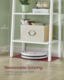 LEDREM Ladder Shelf, 4-Tier Bookshelf, Storage Rack, Bookcase, For Living Room, Kitchen, Bedroom, White - thumbnail 6
