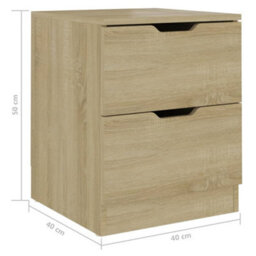 Berkfield Bedside Cabinet Sonoma Oak 40X40X50 Cm Engineered Wood - thumbnail 6