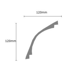 Victorian Plain Plaster Coving 120mm X 120mm - 24M Pack - thumbnail 2