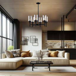 Vrygle 6-Light Farmhouse Metal Ferris Wheel Glass Chandelier Industrial Ceiling Lights Kitchen - thumbnail 9
