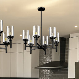 Vrygle 6-Light Farmhouse Metal Ferris Wheel Glass Chandelier Industrial Ceiling Lights Kitchen - thumbnail 7