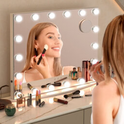 Costway Hollywood Vanity Makeup Mirror W/ Dimmable Led Lights Tabletop & Wall Mounted 65 X 52 Cm - thumbnail 3