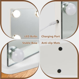 Costway Hollywood Vanity Makeup Mirror W/ Dimmable Led Lights Tabletop & Wall Mounted 65 X 52 Cm - thumbnail 9