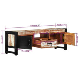 Berkfield Tv Cabinet 120X30X40 Cm Solid Wood Reclaimed - thumbnail 9