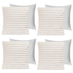 OHS 4 X Faux Fur Thick Rib Filled Cushion Covers - thumbnail 1