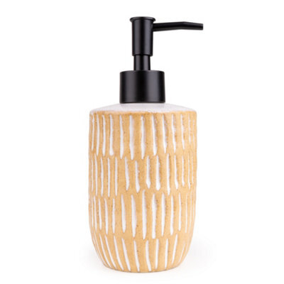 Candlelight Matt Cream & Black Speckled Ceramic Freestanding Soap Dispenser - image 1