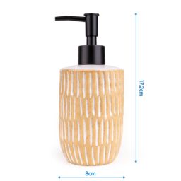Candlelight Matt Cream & Black Speckled Ceramic Freestanding Soap Dispenser - thumbnail 6
