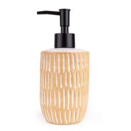 Candlelight Matt Cream & Black Speckled Ceramic Freestanding Soap Dispenser - thumbnail 2