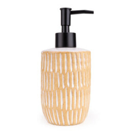 Candlelight Matt Cream & Black Speckled Ceramic Freestanding Soap Dispenser