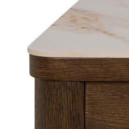 Wyld Haus Cork 180Cm Rectangular Cream Ceramic Dining Table With Oak Veneer Base - thumbnail 5