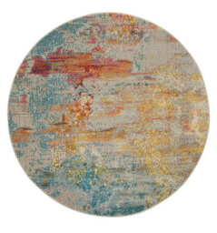Sealife Abstract Graphic Modern Rug For Living Room, Bedroom And Dining Room-239Cm (Circle) - thumbnail 2