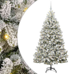 Vidaxl Artificial Christmas Tree Green And White 180 Cm Pvc And Metal - thumbnail 2