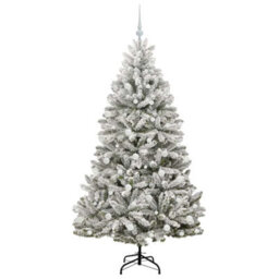 Vidaxl Artificial Christmas Tree Green And White 180 Cm Pvc And Metal - thumbnail 4