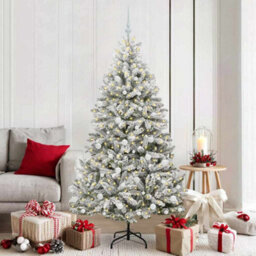 Vidaxl Artificial Christmas Tree Green And White 180 Cm Pvc And Metal - thumbnail 1
