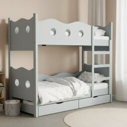 Nemo 160 Bunk Bed For 2 With Mattresses Slats And Storage Durable Functional Kids And Teen Furniture For Any Bedroom Grey - thumbnail 3