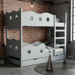 Nemo 160 Bunk Bed For 2 With Mattresses Slats And Storage Durable Functional Kids And Teen Furniture For Any Bedroom Grey