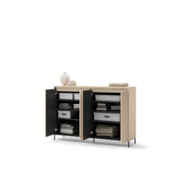 Arte Trend 04 Hallway Cabinet 153Cm - Beige & Black With Led Lighting And Spacious Storage - thumbnail 3