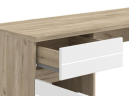 Amos Mann Furniture Langley Oak And White Gloss Computer Study Desk With Drawer And Cupboard - thumbnail 4