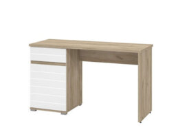 Amos Mann Furniture Langley Oak And White Gloss Computer Study Desk With Drawer And Cupboard - thumbnail 3