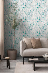As Creation Bricoflor Non-Woven Wallpaper, Leaf & Palm Wallpaper, Scandinavian, Vintage In Blue, Grey, Turquoise, White - 10,05 X 0,53 M - thumbnail 3