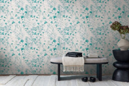 As Creation Bricoflor Non-Woven Wallpaper, Leaf & Palm Wallpaper, Scandinavian, Vintage In Blue, Grey, Turquoise, White - 10,05 X 0,53 M - thumbnail 5