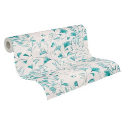 As Creation Bricoflor Non-Woven Wallpaper, Leaf & Palm Wallpaper, Scandinavian, Vintage In Blue, Grey, Turquoise, White - 10,05 X 0,53 M - thumbnail 6
