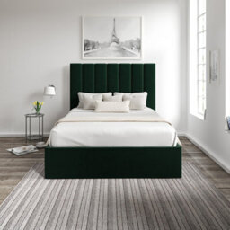 Amalfi Hugo Bottle Green Upholstered King Size Ottoman Bed - thumbnail 2
