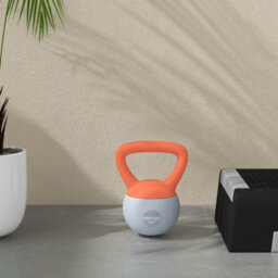 (4Kg, Orange And Grey) Sportnow Kettlebell With Non-Slip Handle - thumbnail 7