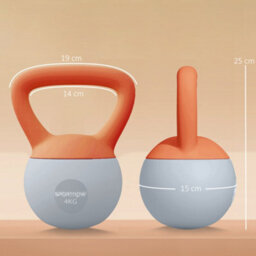 (4Kg, Orange And Grey) Sportnow Kettlebell With Non-Slip Handle - thumbnail 3