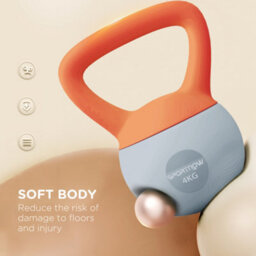 (4Kg, Orange And Grey) Sportnow Kettlebell With Non-Slip Handle - thumbnail 4