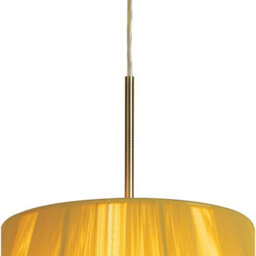 Luminosa Lighting Luminosa Siena Pendant Round 1 Light E27, Antique Brass With Amber Cream Shade And Amber Crystal - thumbnail 4
