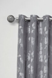 Unknown 16-19mm Mirrored Extendable Eyelet Metal Curtain Pole Set Chrome 120-210Cm - thumbnail 2