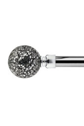 Unknown 16-19mm Mirrored Extendable Eyelet Metal Curtain Pole Set Chrome 120-210Cm - thumbnail 1