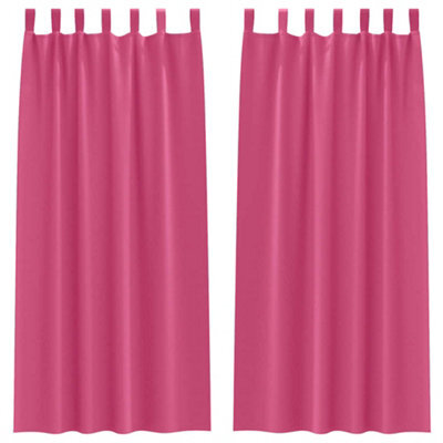 Berkfield Modern Curtains With Curtains 2 Pcs Bright Pink 245 X 140 Cm Polyester - image 1