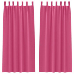Berkfield Modern Curtains With Curtains 2 Pcs Bright Pink 245 X 140 Cm Polyester - thumbnail 1