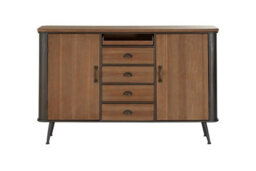 Buttercup Farm Trinity Four Drawer Cabinet - Metal/wood - L46 X W159 X H84 Cm - Brown - thumbnail 1