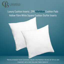 Casabella Luxury Cushion Inserts 40X40Cm Pack Of  4, Cushion Pads Hollowfibre White Square Cushion Insert, Sofa Cushions Inners - thumbnail 2