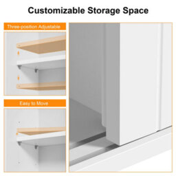 Yaheetech White Slim Bathroom Storage Cabinet W/ Adjustable Shelf And Wheels - thumbnail 5