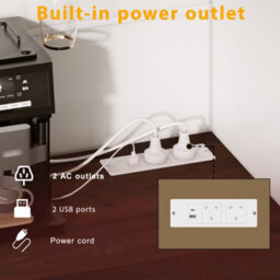 Abrihome Tall Kitchen Cabinet With 4 Doors & 3 Drawers, Usb Ports & Power Outlets, Side Cabinet For Kitchen, 120 X 40 X 170 Cm, White - thumbnail 5