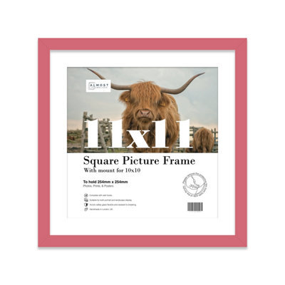 "11X11"" Pink Picture Frame - 11X11"" Square Frame With 10X10"" Mount For 11X11""/10X10"" Pictures Art Deco Style Wall Art, 1 Pack" - image 1