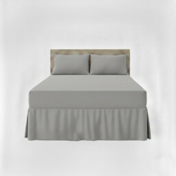 Fitted Valance Bed Sheet Polycotton Mattress Cover And Frill Easy Care Silver - thumbnail 2