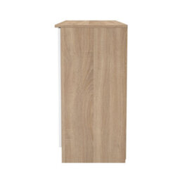 Trent 2 Door 3 Drawer Sideboard In White Matt & Black Matt (Ready Assembled) - thumbnail 2