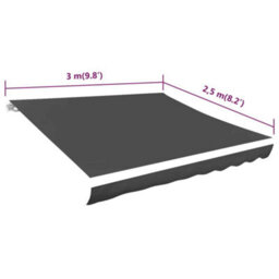 Berkfield Awning Top Sunshade Canvas Anthracite 300X250 Cm - thumbnail 5